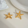 Wholesale Women's Fashion Simple Star Earrings Stainless Steel With Pvd Furnace Vacuum Real Gold Plating