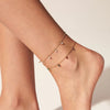 Wholesale Women's Fashion Simple Temperament Anklet Stainless Steel With Color Zircon And Geometric Design Plated For Non Fading