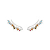 Wholesale Women's Fashion Small Fresh Geometric Multicolor Zircon Earrings Silver Needle Copper