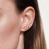 Wholesale Women's Fashion Small Fresh Geometric Multicolor Zircon Earrings Silver Needle Copper