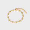 Wholesale Women's Fashion Small Wrinkle Chrysanthemum Stainless Steel Bracelet With Pvdp Furnace Real Gold Treatment