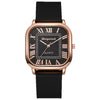 Wholesale Women's Fashion Square Alloy Case Silicone Strap Antique Quartz Watch With Roman Scale