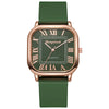 Wholesale Women's Fashion Square Alloy Case Silicone Strap Antique Quartz Watch With Roman Scale