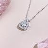 Wholesale Women's Fashion Square Moissanite Pendant Necklace With Geometric Pattern Made Of 925 Silver And Electroplated