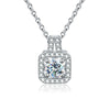 Wholesale Women's Fashion Square Moissanite Pendant Necklace With Geometric Pattern Made Of 925 Silver And Electroplated
