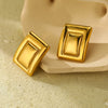 Wholesale Women's Fashion Square Titanium Steel And Stainless Steel Electroplated Earrings