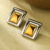Wholesale Women's Fashion Square Titanium Steel And Stainless Steel Electroplated Earrings