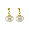Wholesale Women's Fashion Stainless Steel And Imitation Pearl Geometric Earrings With Electroplating