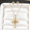 Wholesale Women's Fashion Stainless Steel And Titanium Steel Cross Crown Roman Numerals Electroplated Pendant Necklace With O Word Chain Jewelry