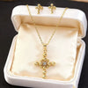 Wholesale Women's Fashion Stainless Steel And Titanium Steel Cross Crown Roman Numerals Electroplated Pendant Necklace With O Word Chain Jewelry