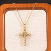 Wholesale Women's Fashion Stainless Steel And Titanium Steel Cross Crown Roman Numerals Electroplated Pendant Necklace With O Word Chain Jewelry
