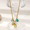 Wholesale Women's Fashion Stainless Steel And Titanium Steel Electroplated Heart Oil Drop Pendant Sweater Chain Necklace In Ins And Minimalist Style