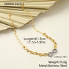 Wholesale Women's Fashion Stainless Steel And Titanium Steel Jewelry Set With Heart Water Drop Bell Patterns Electroplated Infinity Symbol Necklace And Bracelet