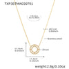 Wholesale Women's Fashion Stainless Steel Circle Pendant Clavicle Necklace And Bracelet Set With Electroplating Niche Design