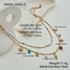 Wholesale Women's Fashion Stainless Steel Electroplated Geometric Necklace With Colorful Beads Starfish Seahorse Heart Pendant