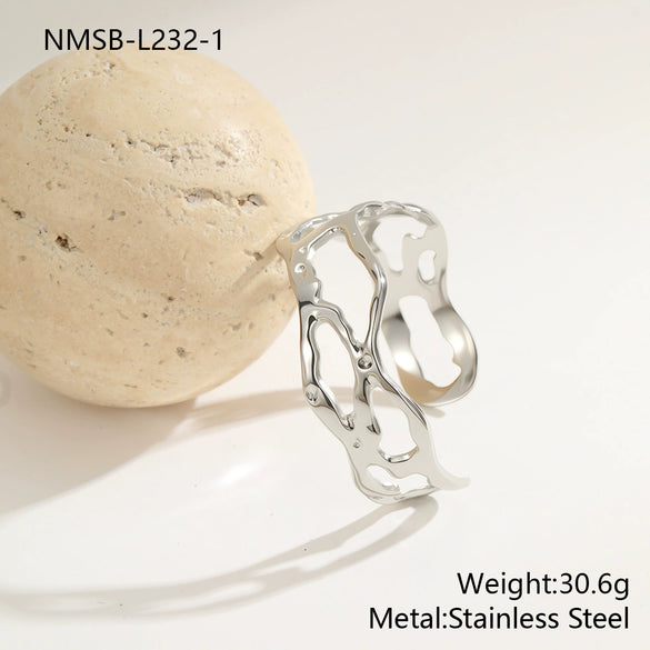 Wholesale Women's Fashion Stainless Steel Electroplated Open Bracelet Niche Design Jewelry