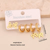 Wholesale Women's Fashion Stainless Steel Flower Crown Heart Shape Butterfly Earrings With Electroplating