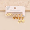 Wholesale Women's Fashion Stainless Steel Flower Crown Heart Shape Butterfly Earrings With Electroplating
