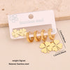 Wholesale Women's Fashion Stainless Steel Flower Crown Heart Shape Butterfly Earrings With Electroplating