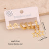 Wholesale Women's Fashion Stainless Steel Flower Crown Heart Shape Butterfly Earrings With Electroplating