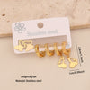 Wholesale Women's Fashion Stainless Steel Flower Crown Heart Shape Butterfly Earrings With Electroplating