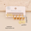 Wholesale Women's Fashion Stainless Steel Flower Crown Heart Shape Butterfly Earrings With Electroplating