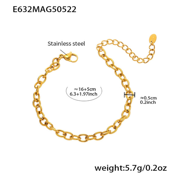 Wholesale Women's Fashion Stainless Steel Geometric Pattern Multiaccessory Bracelet With Hollow Pendant Electroplated With Real Gold