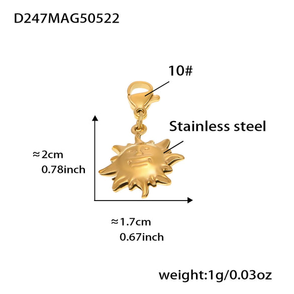 Wholesale Women's Fashion Stainless Steel Geometric Pattern Multiaccessory Bracelet With Hollow Pendant Electroplated With Real Gold