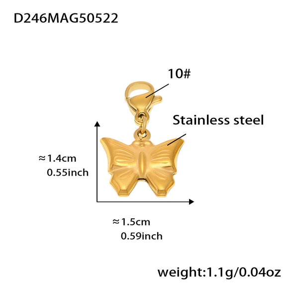 Wholesale Women's Fashion Stainless Steel Geometric Pattern Multiaccessory Bracelet With Hollow Pendant Electroplated With Real Gold