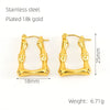 Wholesale Women's Fashion Stainless Steel Geometric Ushaped Electroplated Bamboo Design Retro Light Luxury Earrings