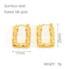 Wholesale Women's Fashion Stainless Steel Geometric Ushaped Electroplated Bamboo Design Retro Light Luxury Earrings