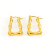 Wholesale Women's Fashion Stainless Steel Geometric Ushaped Electroplated Bamboo Design Retro Light Luxury Earrings