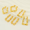 Wholesale Women's Fashion Stainless Steel Geometric Ushaped Electroplated Bamboo Design Retro Light Luxury Earrings