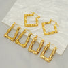Wholesale Women's Fashion Stainless Steel Geometric Ushaped Electroplated Bamboo Design Retro Light Luxury Earrings
