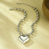 Wholesale Women's Fashion Stainless Steel Heart And Fivepointed Star Pendant Necklace With Electroplating Treatment