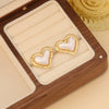 Wholesale Women's Fashion Stainless Steel Heart Pattern Electroplated Imitation Pearl Earrings