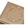 Wholesale Women's Fashion Stainless Steel Heart Shaped Butterfly Love Bracelet With Electroplating