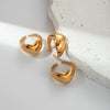 Wholesale Women's Fashion Stainless Steel Heart Shaped Opening Ring With Electroplating