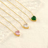 Wholesale Women's Fashion Stainless Steel Heartshaped Zircon Electroplated Clavicle Necklace