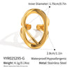 Wholesale Women's Fashion Stainless Steel Irregular Geometric Rings With Electroplating Processing