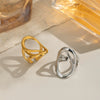 Wholesale Women's Fashion Stainless Steel Irregular Geometric Rings With Electroplating Processing