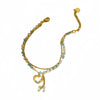 Wholesale Women's Fashion Stainless Steel 18K Electroplated Hollow Love Diamond Beaded Bracelet