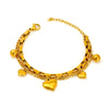 Wholesale Women's Fashion 316L Stainless Steel 18K Goldplated Doublelayer Heartshaped Folding Bracelet With Electroplating Treatment