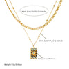 Wholesale Women's Fashion Stainless Steel Necklace And Earrings Set With Sun Devil's Eye Square Pendant And Stars Sun And Moon Clouds Cosmic Pattern Electroplated
