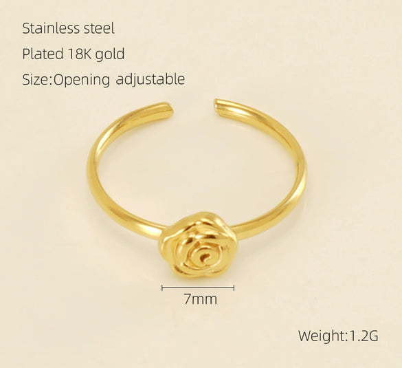 Wholesale Women's Fashion Stainless Steel Ring With Heart Flowers Bow Design Electroplated