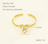 Wholesale Women's Fashion Stainless Steel Ring With Heart Flowers Bow Design Electroplated