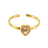 Wholesale Women's Fashion Stainless Steel Ring With Square Love Shape And Flower Design Inlaid With Zircon