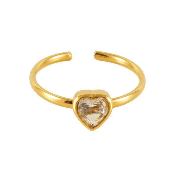 Wholesale Women's Fashion Stainless Steel Ring With Square Love Shape And Flower Design Inlaid With Zircon