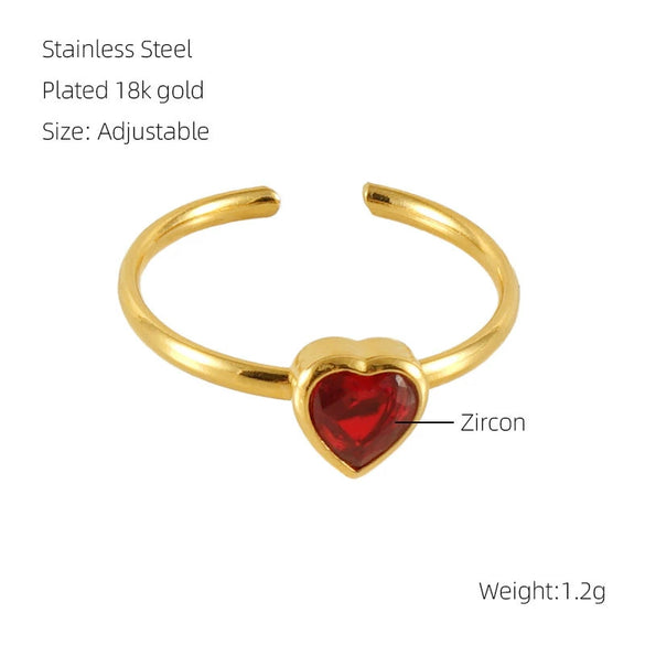 Wholesale Women's Fashion Stainless Steel Ring With Square Love Shape And Flower Design Inlaid With Zircon