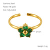 Wholesale Women's Fashion Stainless Steel Ring With Square Love Shape And Flower Design Inlaid With Zircon